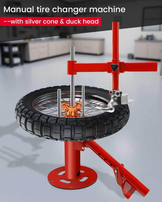 Manual Motorcycle Tire Changer, Portable Tire Changer with Duck Head Manual Motorcycle Tire Changer Machine, 4''-21'' Tire Change, Fit for Cars, Street Bike, Trailer, ATV, Truck, SUV