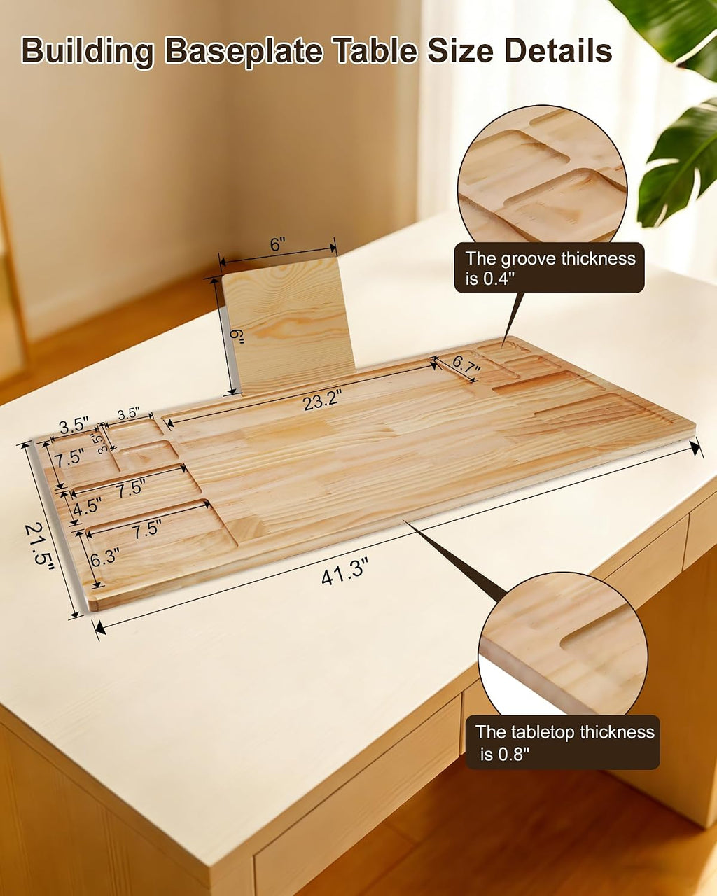 Rotating For Lego Building Baseplate Table with Storage