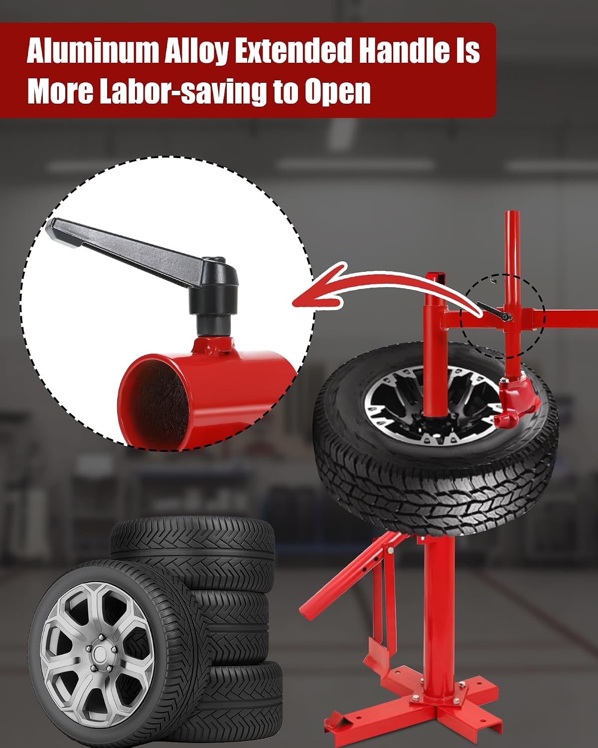 Manual Tire Changer Duck Head Kit, Portable Tire Changer Duck Head Tire Changer without Silver Cone, Fit for 16"-21" Wheels, Compatible with Most Car, Trucks, SUVs, ATV Tires