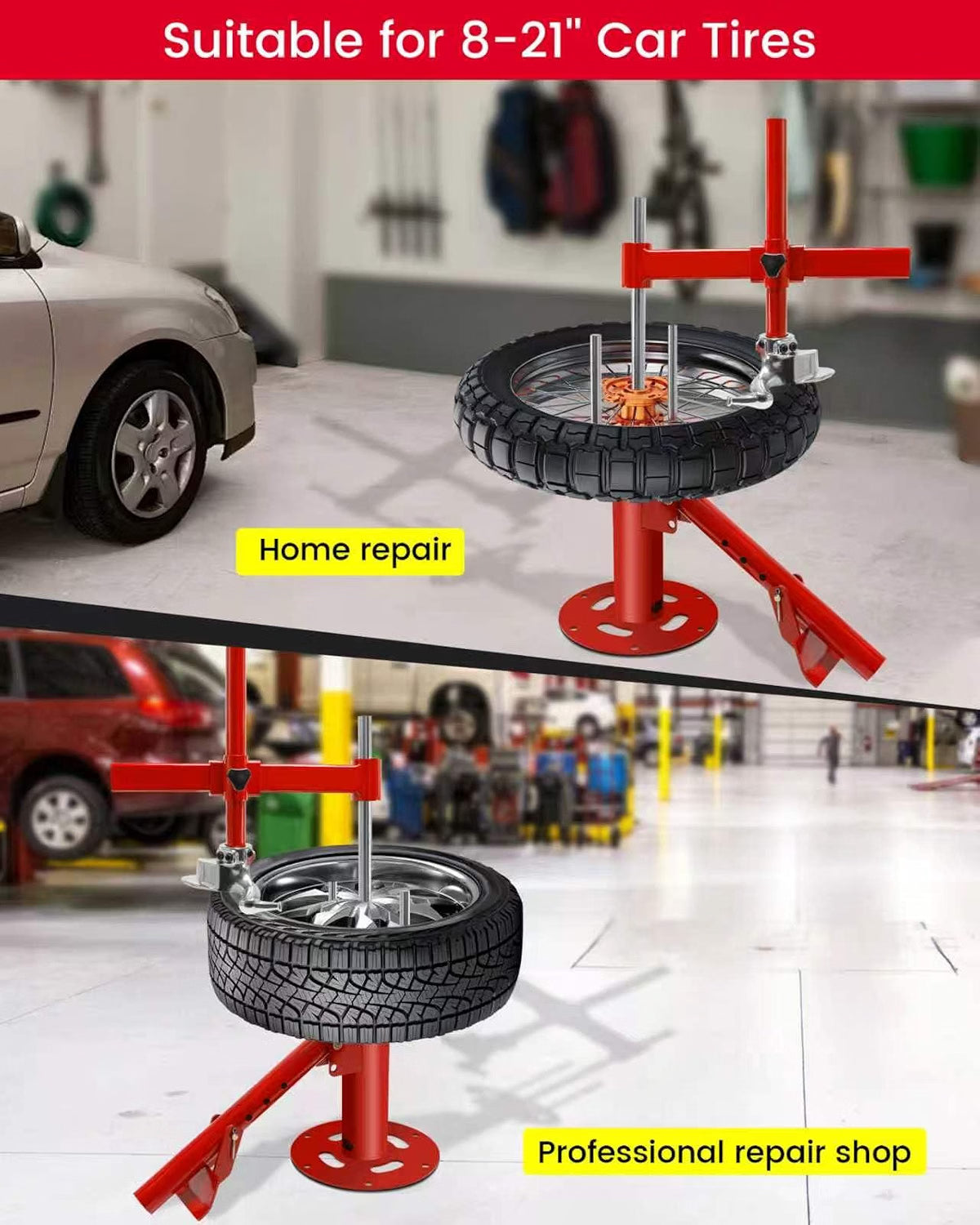 Manual Motorcycle Tire Changer, Portable Tire Changer with Duck Head Manual Motorcycle Tire Changer Machine, 4''-21'' Tire Change, Fit for Cars, Street Bike, Trailer, ATV, Truck, SUV
