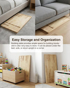 Rotating For Lego Building Baseplate Table with Storage